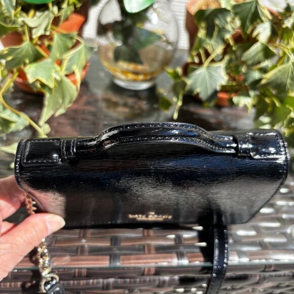 Kate Spade New York Black Hand Clutch or Crossbody Gold Chain Detail & Care Card - Picture 4 of 7